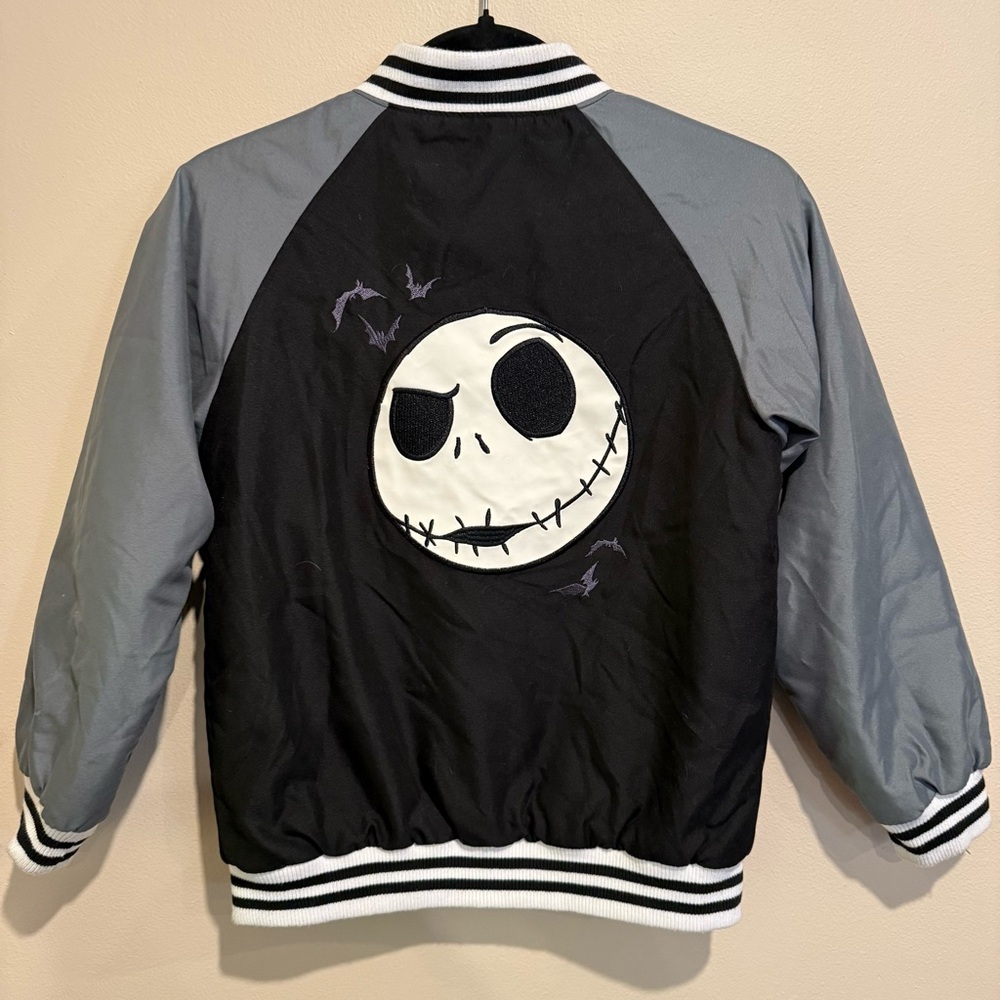 Kids Disney Parks Jack Nightmare before Christmas Jacket Black & Gray size 7/8